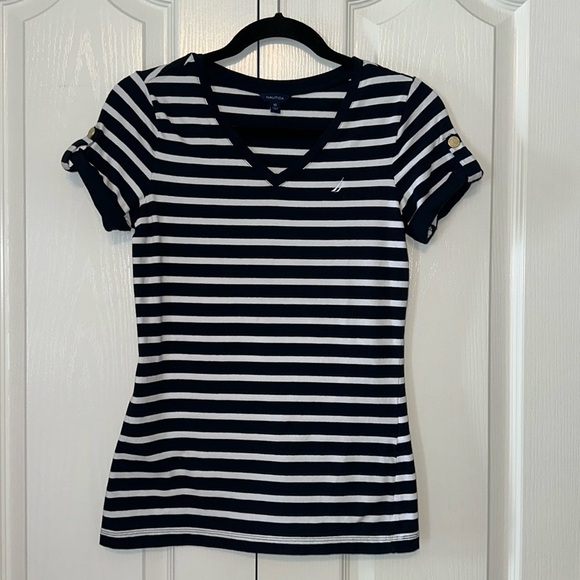 Nautica Easy Comfort V Neck Striped Supersoft Size XS - Picture 1 of 9